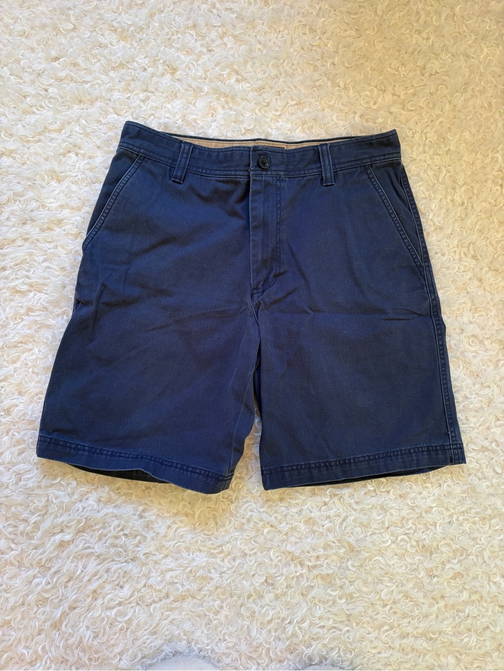 Izod Men's Dark Blue Flat Front Shorts